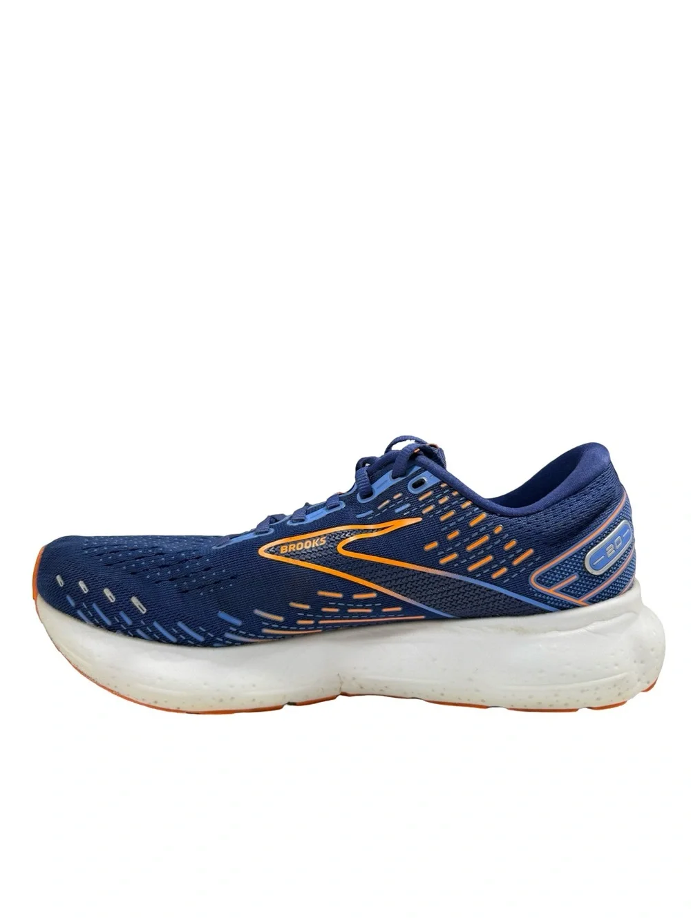 Brooks Glycerin 20 Mens 10 D Blue Orange Cushioned Running Shoes 1103821D444